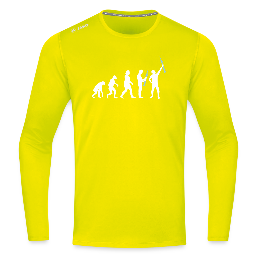 Evolution - Männer Sport Langamshirt - Neongelb
