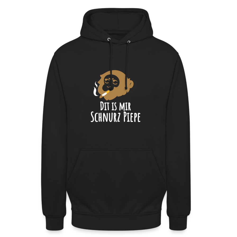 Dit is mir Schnurz Affe - Unisex Hoodie - Schwarz