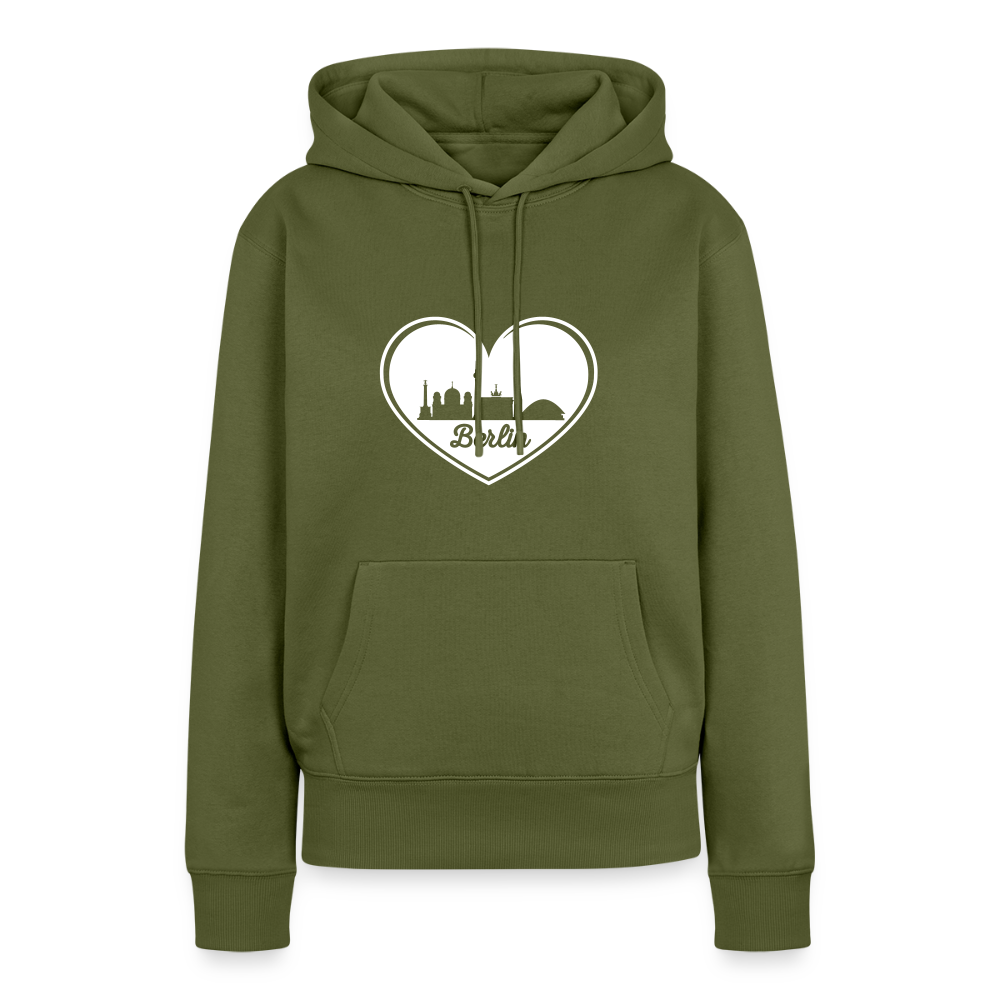 I love Berlin weiß - Frauen Premium Hoodie - Khaki