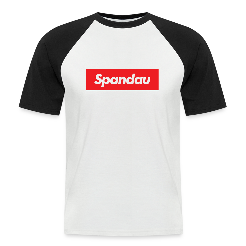 Spandau rot - Männer Baseball T-Shirt - Weiß/Schwarz