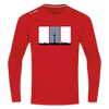 Berliner Skyline in Streifen - Männer Sport Langamshirt - Rot