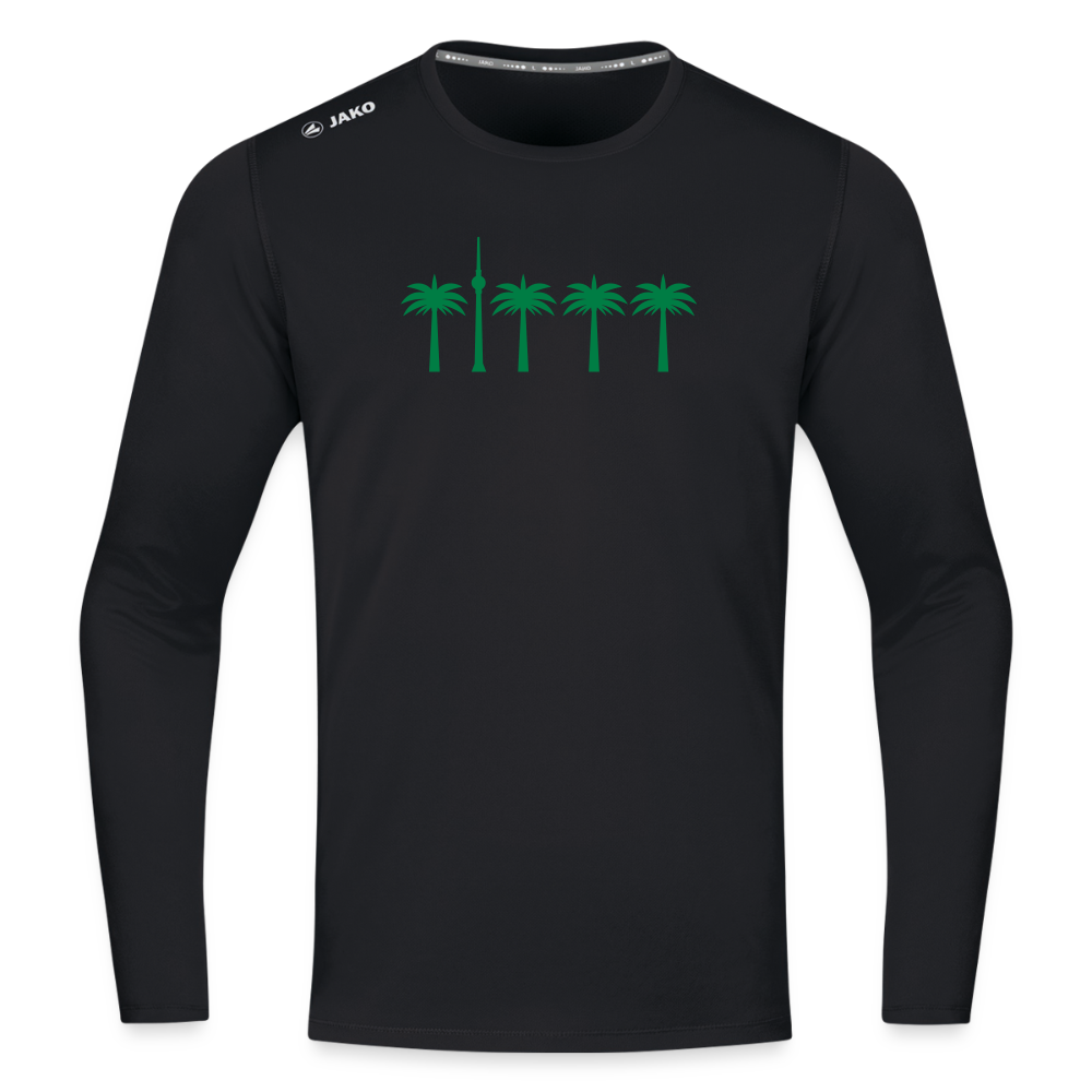Berlin unter Palmen - Männer Sport Langamshirt - Schwarz