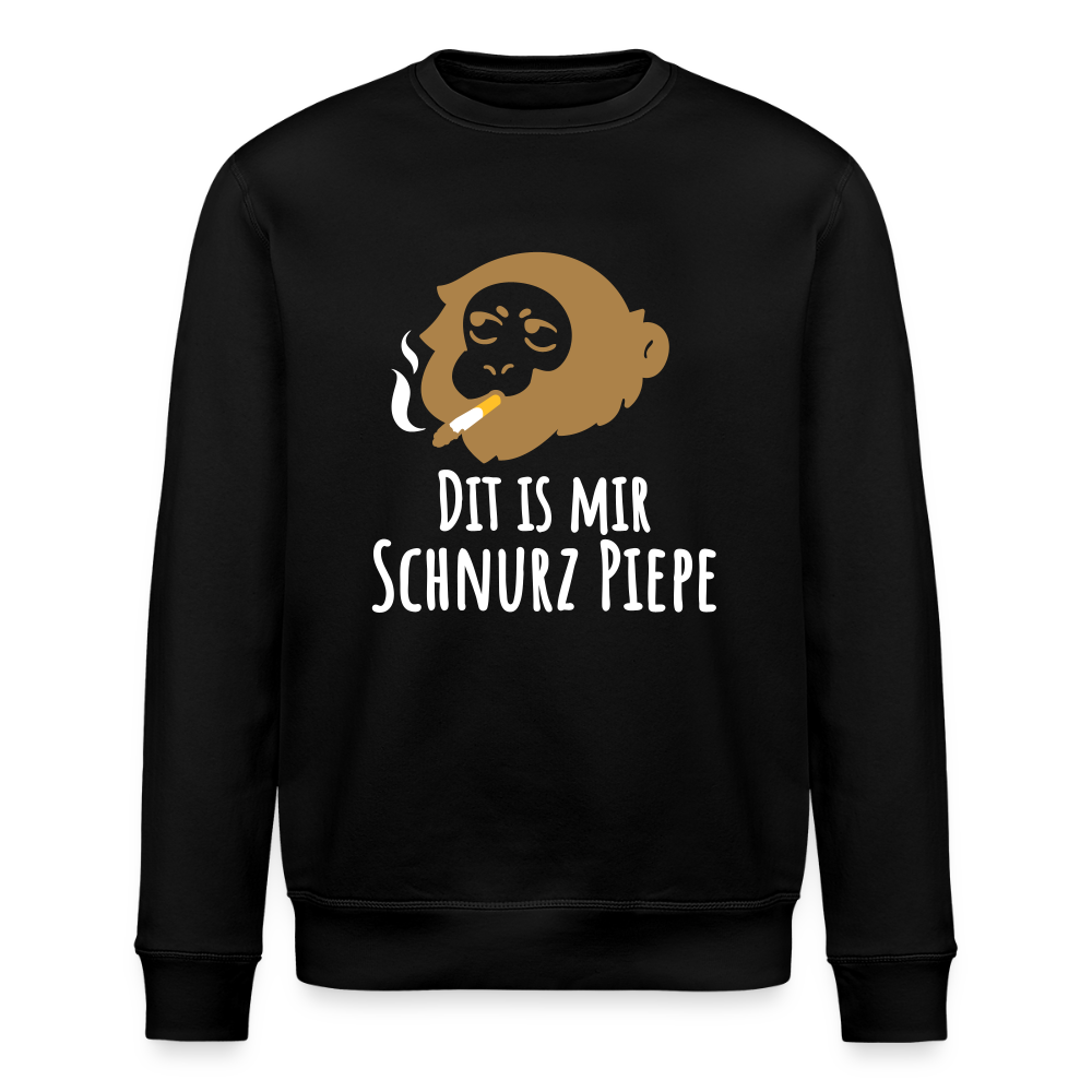 Dit is mir Schnurz Affe - Unisex Bio Sweatshirt - Schwarz