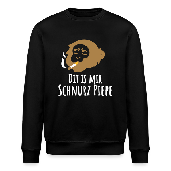 Dit is mir Schnurz Affe - Unisex Bio Sweatshirt - Schwarz