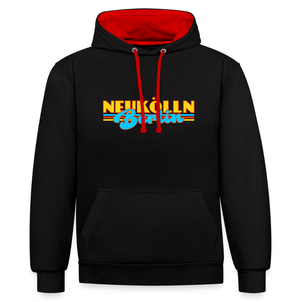 Neukölln Berlin Retro - Unisex Hoodie - Schwarz/Rot
