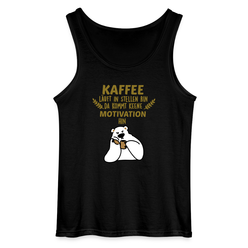 Kaffee motiviert - Männer Tank Top - Schwarz