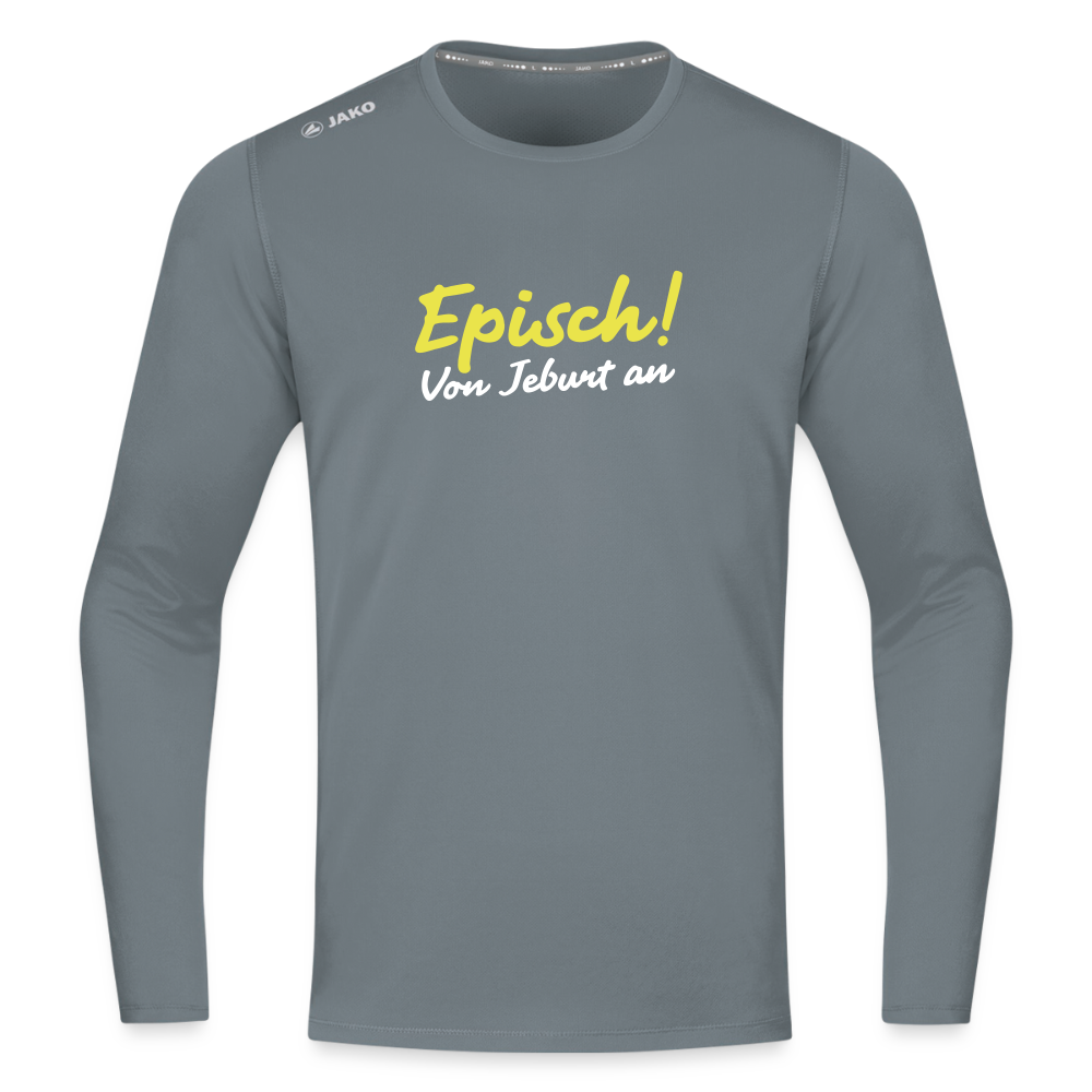 Episch! Von Jeburt an - Männer Sport Langamshirt - Grau