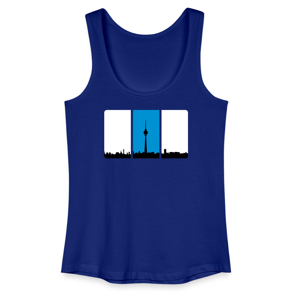 Berliner Skyline in Streifen - Frauen Bio Tank Top - Königsblau