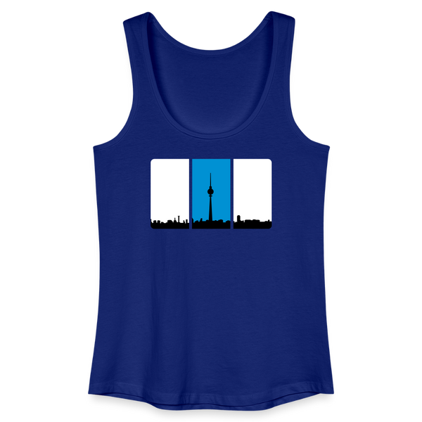 Berliner Skyline in Streifen - Frauen Bio Tank Top - Königsblau