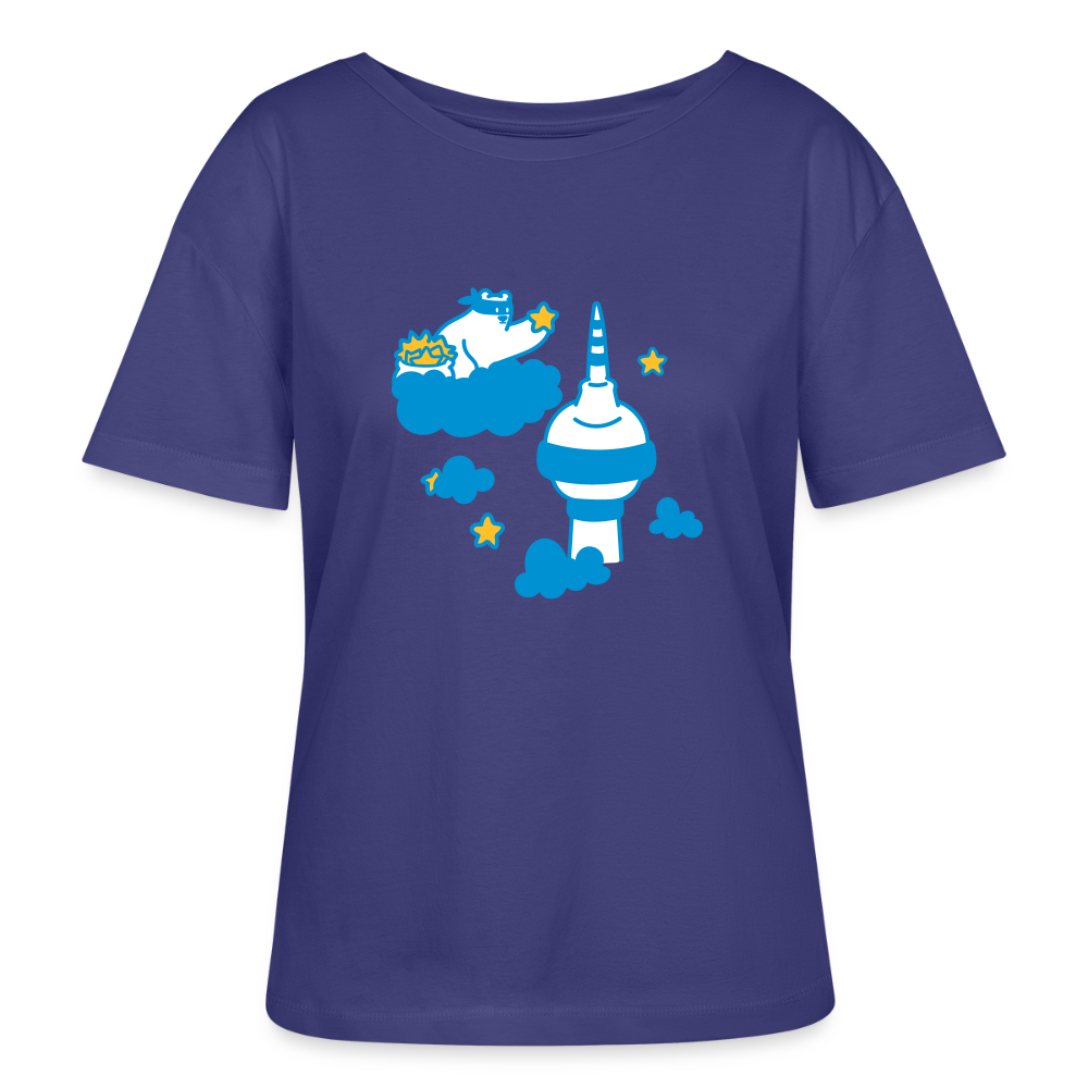 Berliner Bär bei Nacht - Relaxed Rundhals Frauen Bio-T-Shirt - Dämmerung