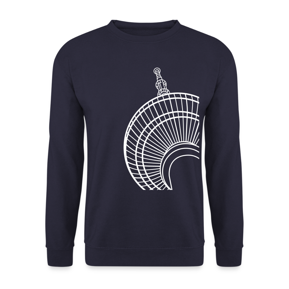 Der Turm von unten - weiß - Unisex Pullover - Navy