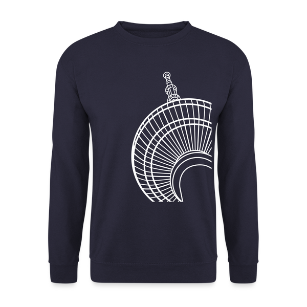 Der Turm von unten - weiß - Unisex Pullover - Navy