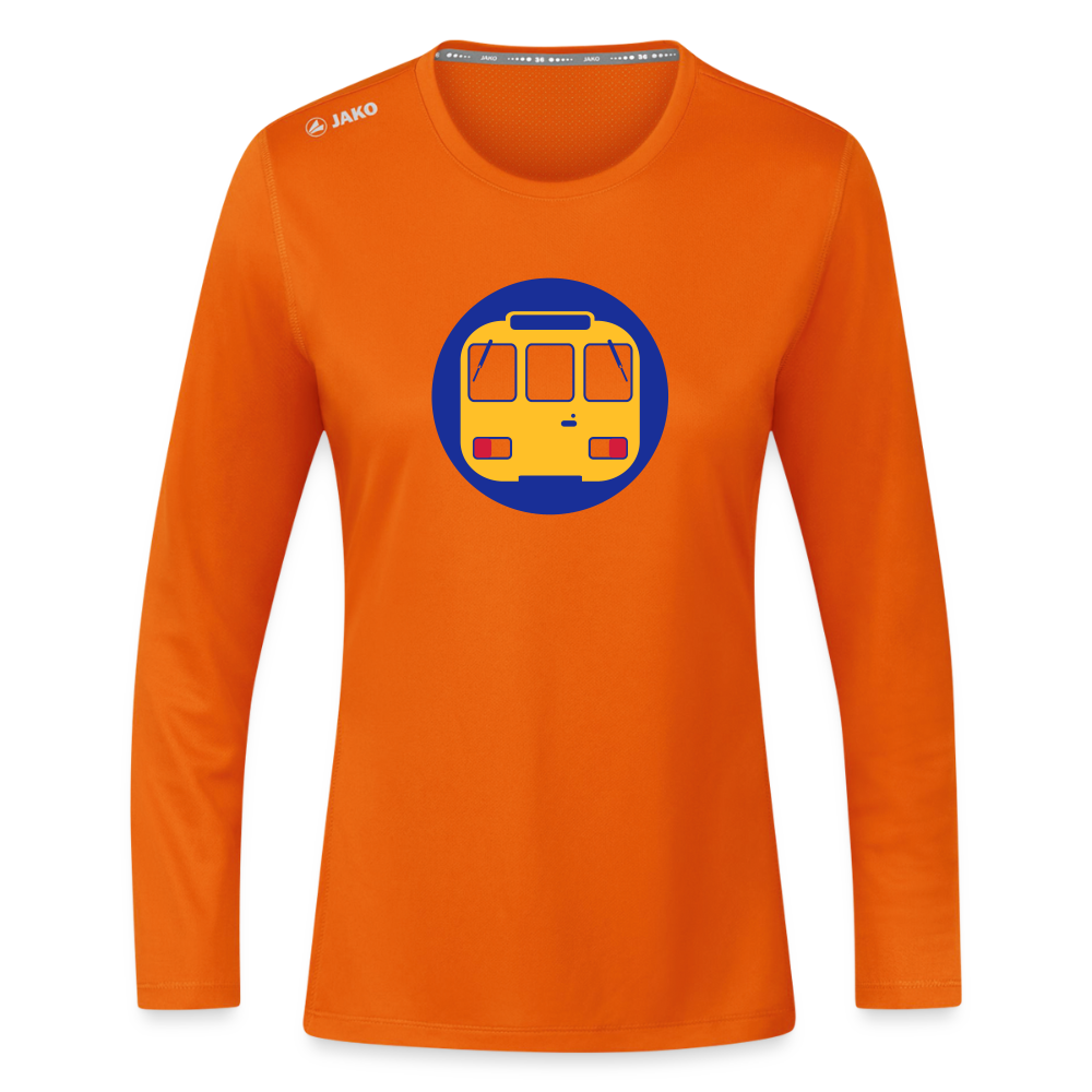 U-Bahntunnel - Frauen Sport Langarmshirt - Neonorange