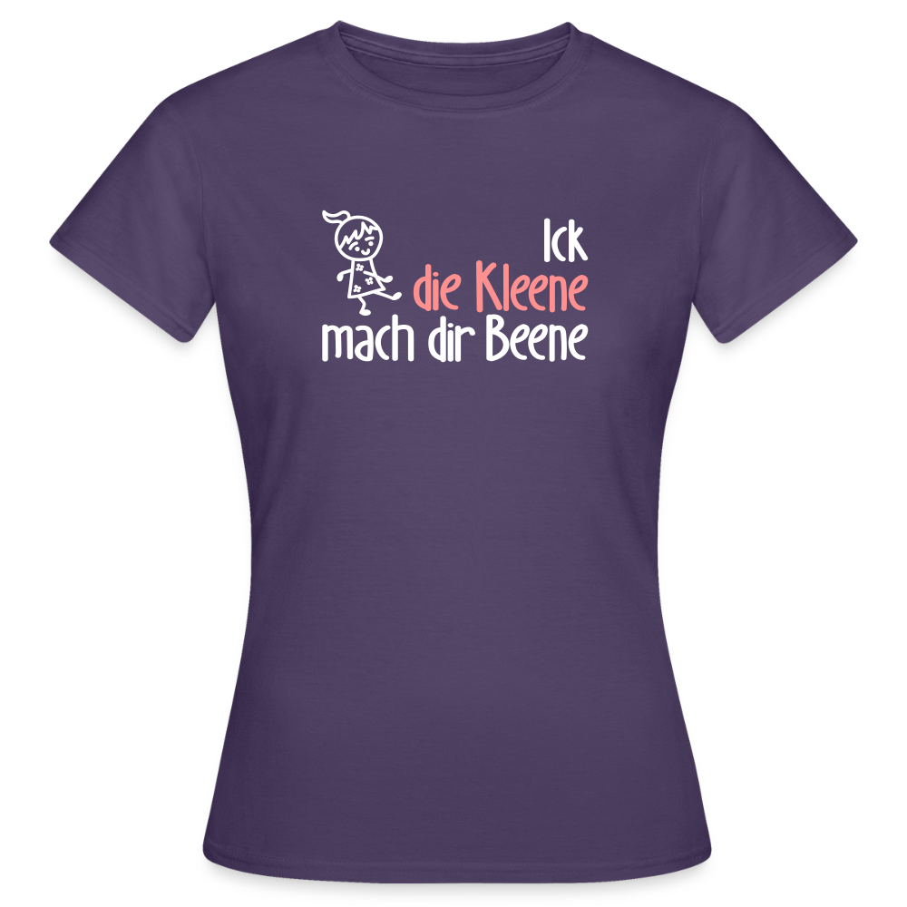 Ick, die Kleene, mach dir Beene! - Frauen Premium T-Shirt - Dunkellila