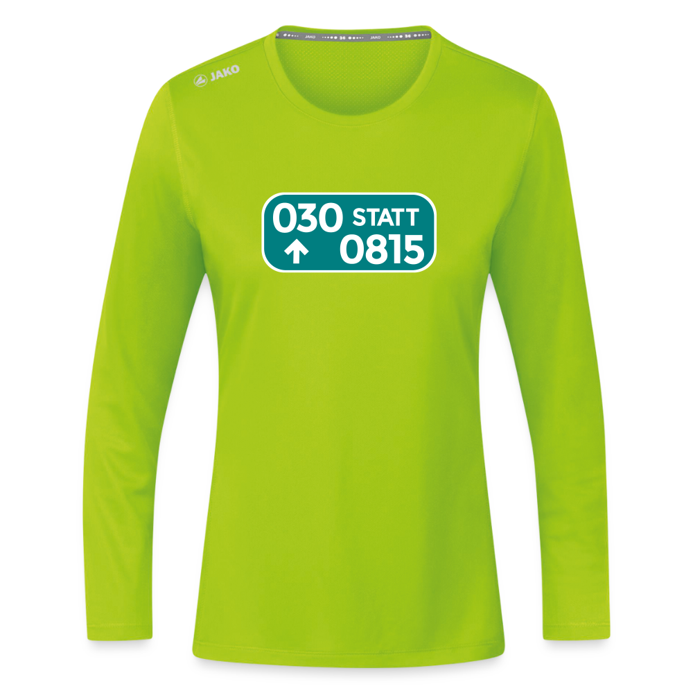 030 statt 0815 - Frauen Sport Langarmshirt - Neongrün