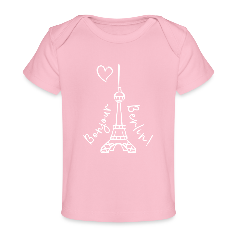 Eiffelturm in Berlin Bonjour - Baby Bio T-Shirt - Hellrosa