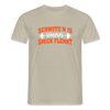 Schwitz'n is wenn Speck flennt - Männer Premium T-Shirt - Sandbeige
