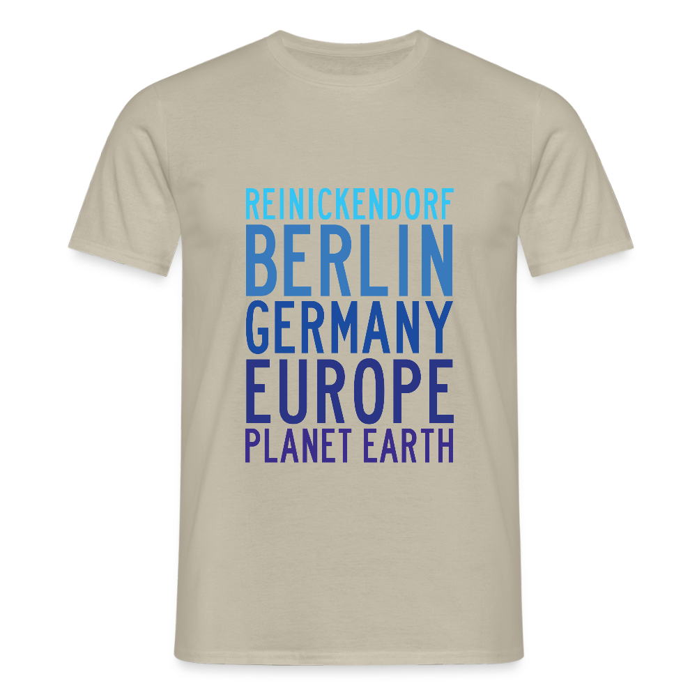 Reinickendorf Planet Earth - Männer Premium T-Shirt - Sandbeige