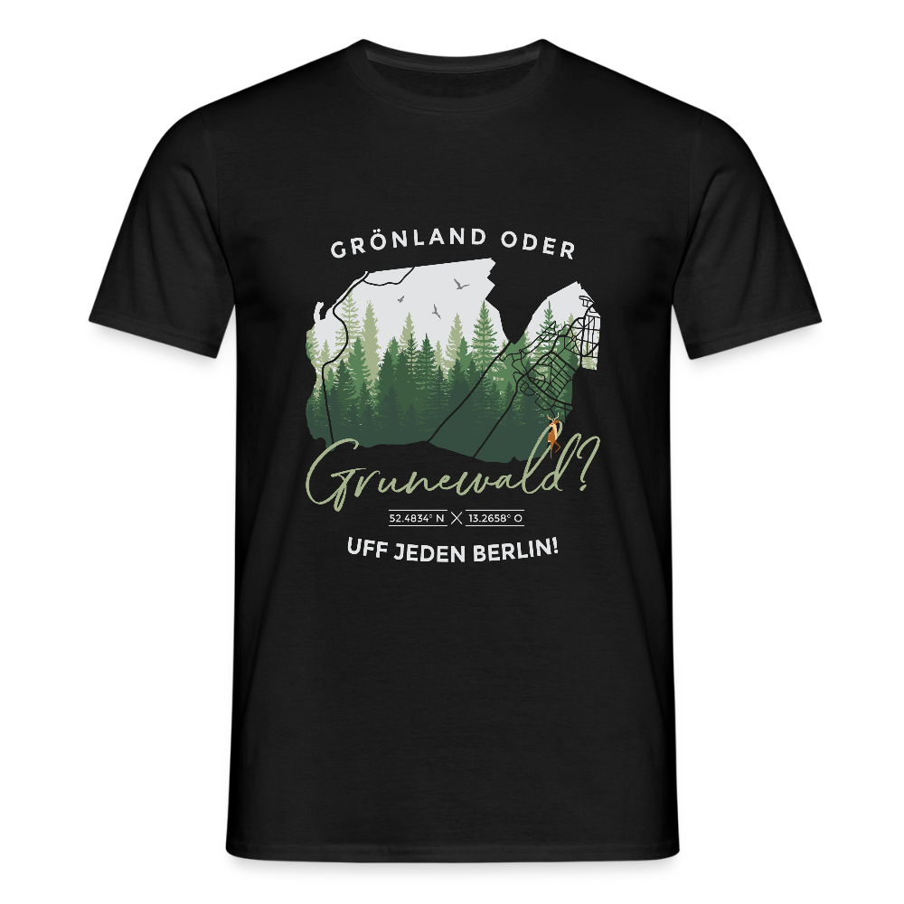 Grönland oder Grunewald - Männer Premium T-Shirt - Schwarz