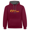 Tach! Ick steh uff Esel! - Kontrast Hoodie - Weinrot/Anthrazit