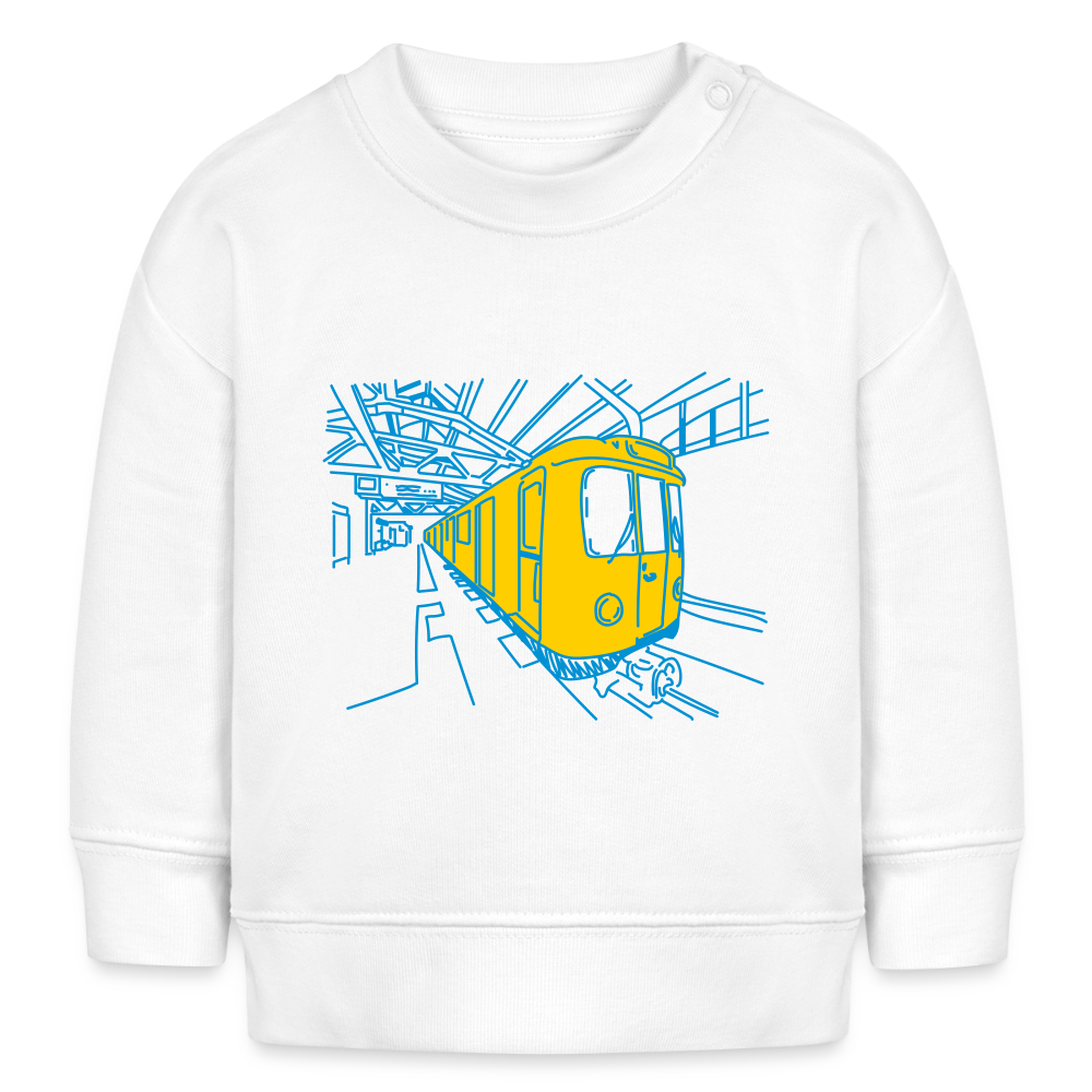 U-Bahn in Linien - Baby Bio Pullover - Weiß