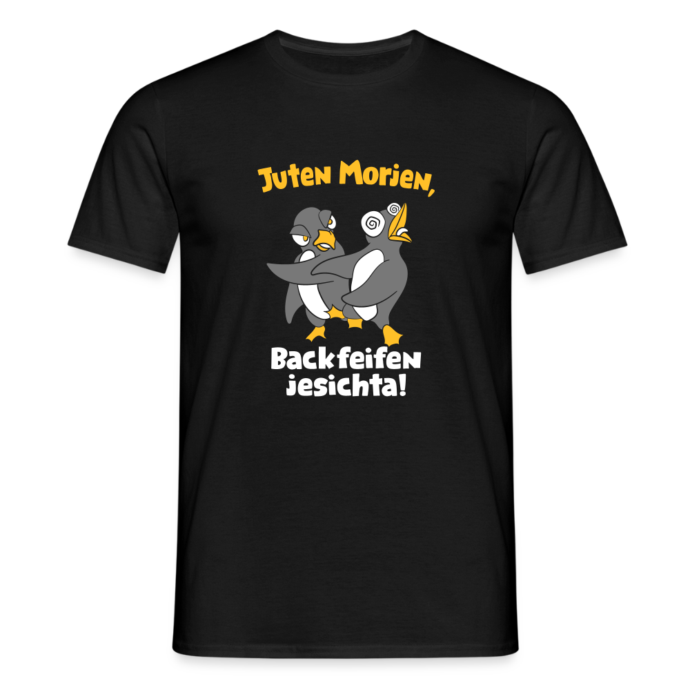 Juten Morjen, Backfeifenjesichta! - Männer Premium T-Shirt - Schwarz