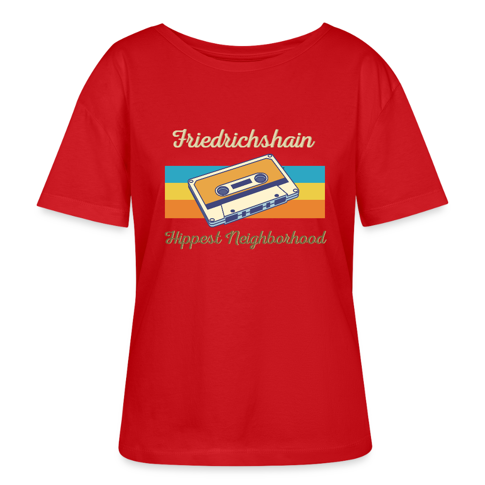 Friedrichshain Hippest Neighborhood - Relaxed Rundhals Frauen Bio-T-Shirt - Rot