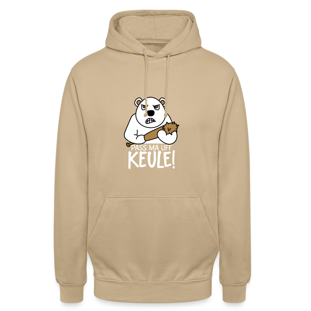 Pass ma uff Keule - Unisex Hoodie - Beige