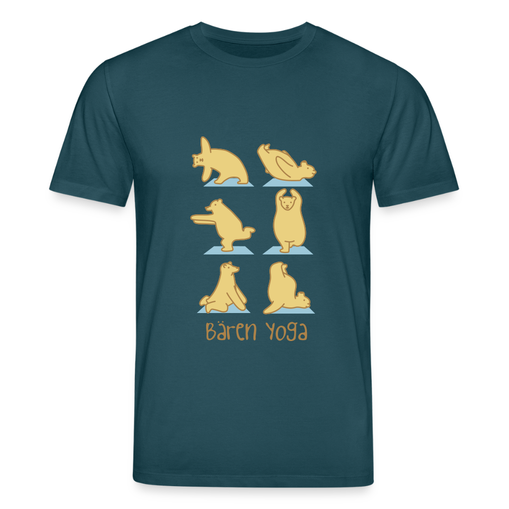 Bären Yoga - Unisex Bio T-Shirt - Dunkles Petrol