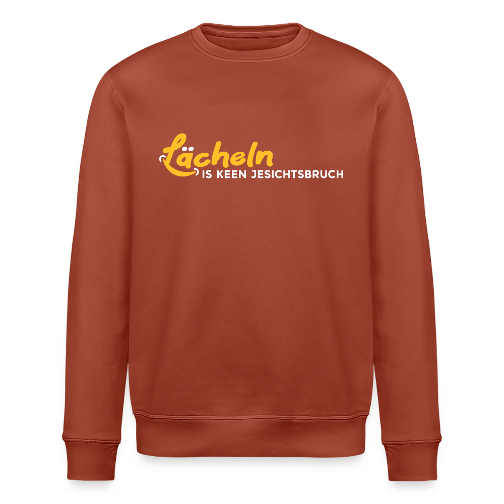 Lächeln is keen Jesichtsbruch - Unisex Bio Sweatshirt - Terrakotta