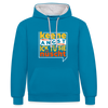 Keene Angst Ick Tu Sie Nüscht - Kontrast Hoodie - Pfauenblau/Grau meliert