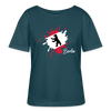 Berlin Klecks Bär - Relaxed Rundhals Frauen Bio-T-Shirt - Dunkles Petrol