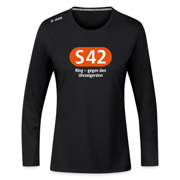 S42 - Frauen Sport Langarmshirt - Schwarz