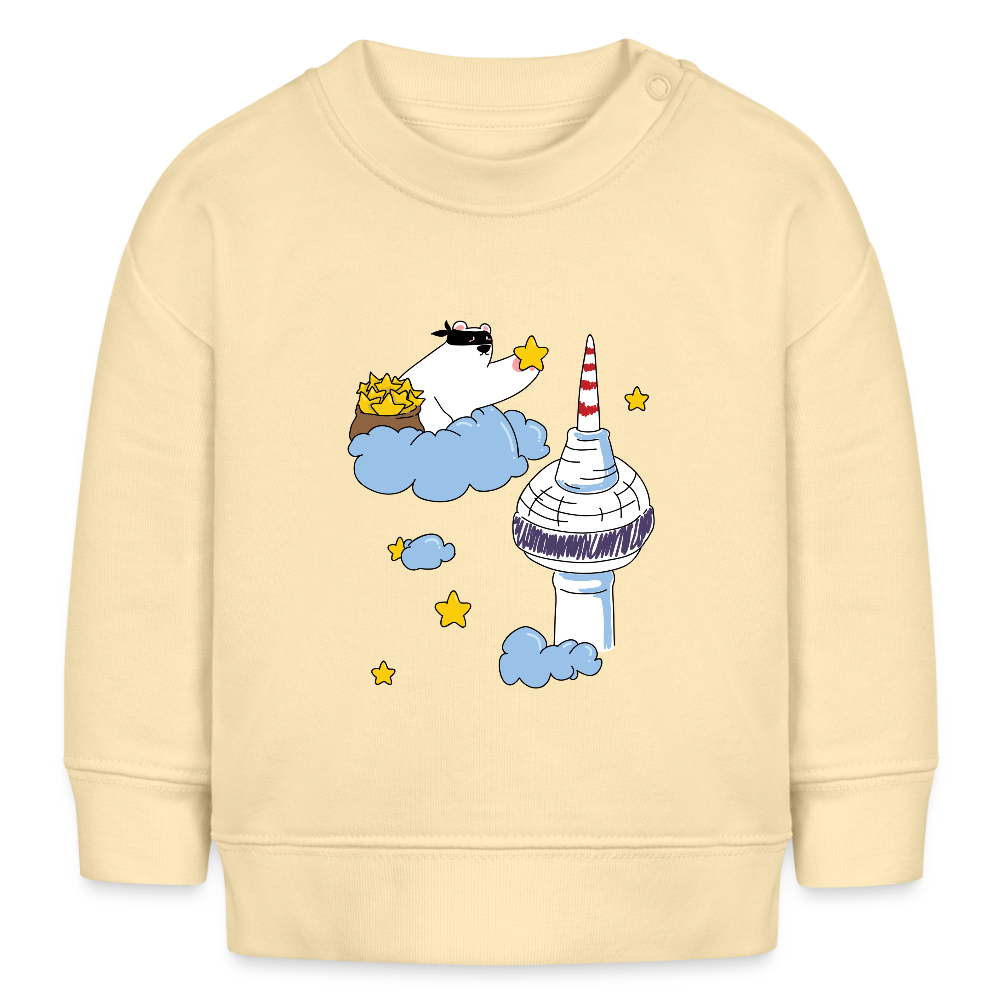 Berliner Bär bei Nacht - Baby Bio Pullover - Creme