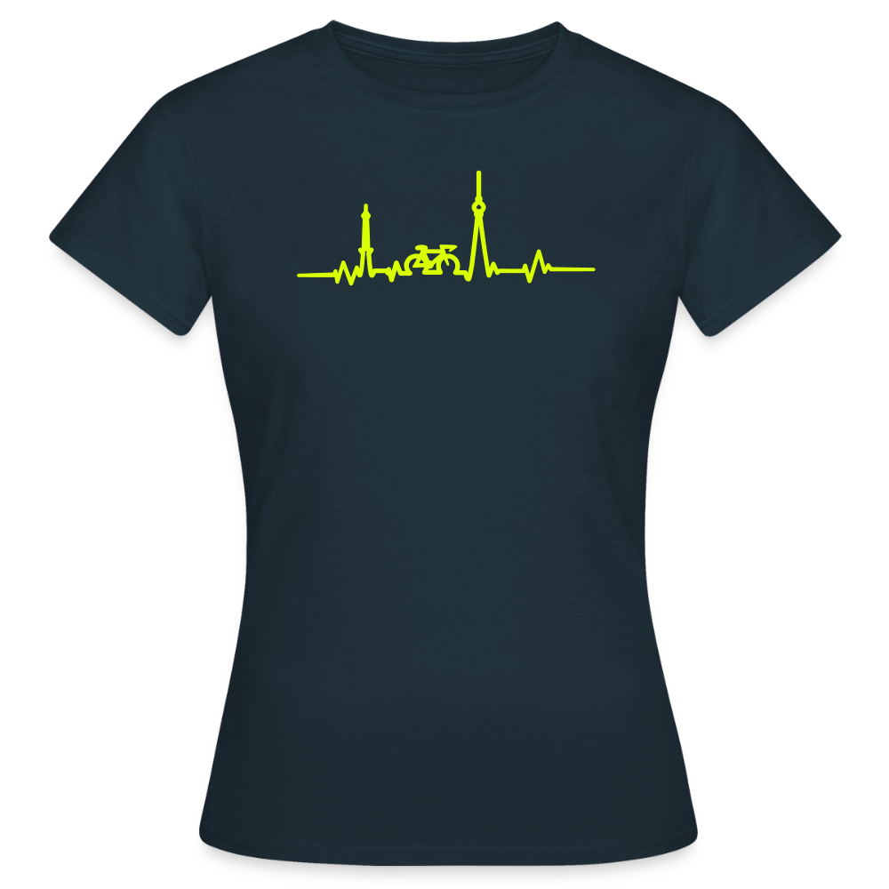 Herzschlag für Fahrradfahrer - Frauen Premium T-Shirt - Navy