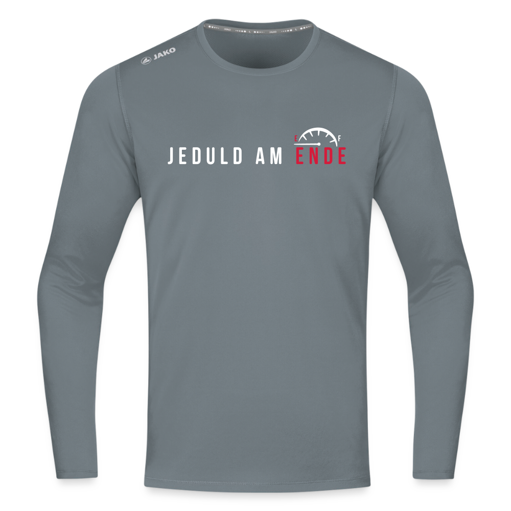 Jeduld am Ende - Männer Sport Langamshirt - Grau