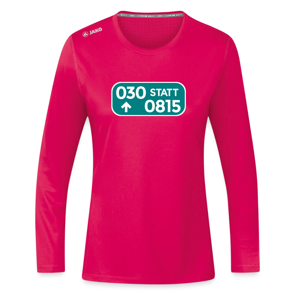 030 statt 0815 - Frauen Sport Langarmshirt - dunkles Pink