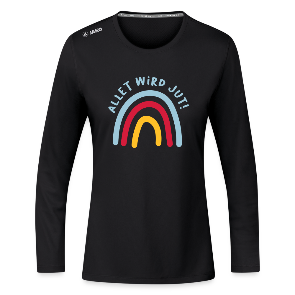 Allet wird jut! - Frauen Sport Langarmshirt - Schwarz