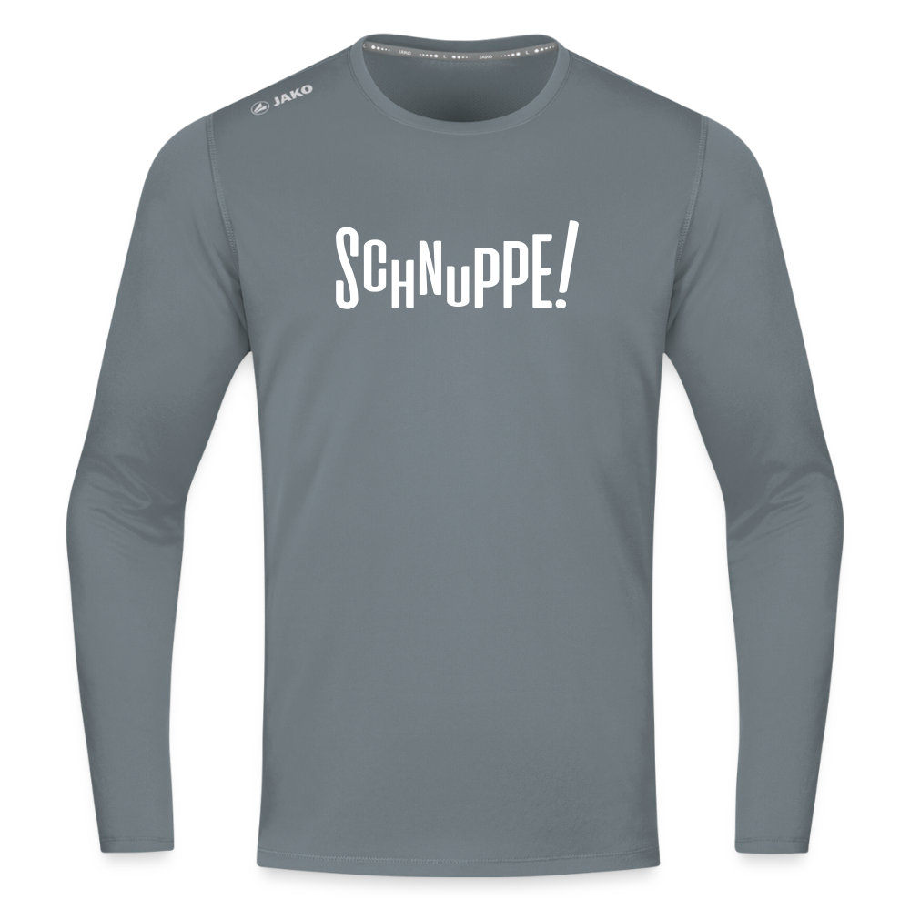Schnuppe! - Männer Sport Langamshirt - Grau