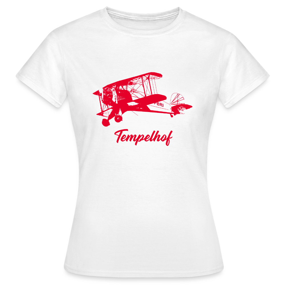 Tempelhof Flugzeug rot - Frauen Premium T-Shirt - Weiß