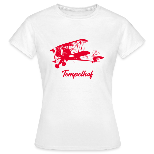Tempelhof Flugzeug rot - Frauen Premium T-Shirt - Weiß