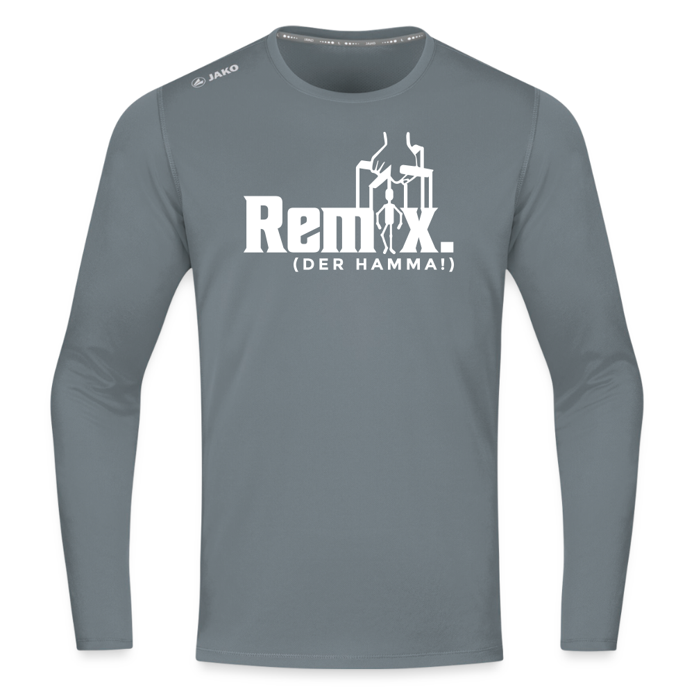 Remix. - Männer Sport Langamshirt - Grau