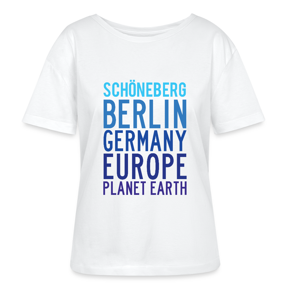 Schöneberg Planet Earth - Relaxed Rundhals Frauen Bio-T-Shirt - Weiß