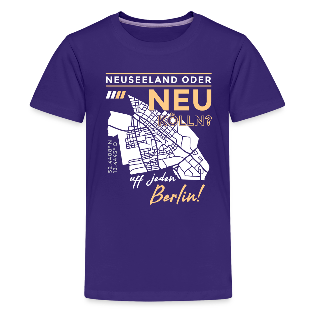 Neuseeland oder Neukölln - Teenager Premium T-Shirt - Lila