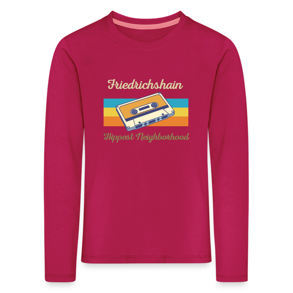 Friedrichshain Hippest Neighborhood - Kinder Langarmshirt - dunkles Pink