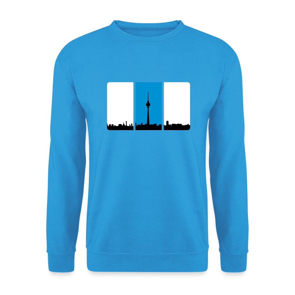 Berliner Skyline in Streifen - Unisex Pullover - Meeresblau