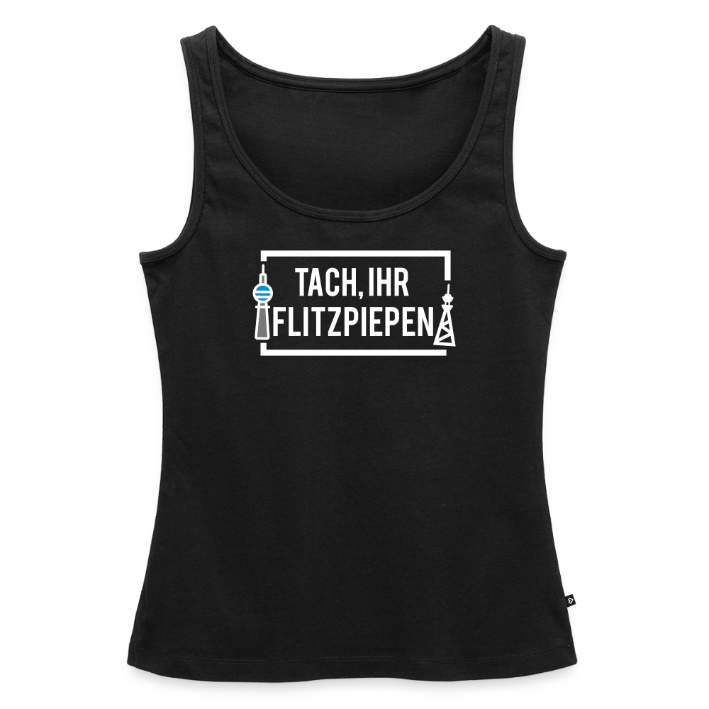 Tach ihr Flitzpiepen - weiß - Frauen Bio Tank Top - Schwarz