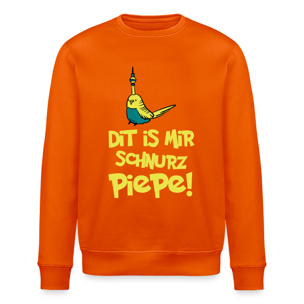 Schnurz Piepe mit Piep - Unisex Bio Sweatshirt - Tieforange