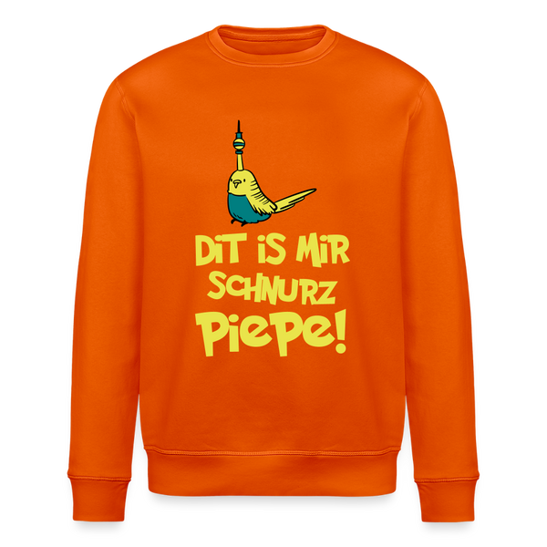 Schnurz Piepe mit Piep - Unisex Bio Sweatshirt - Tieforange