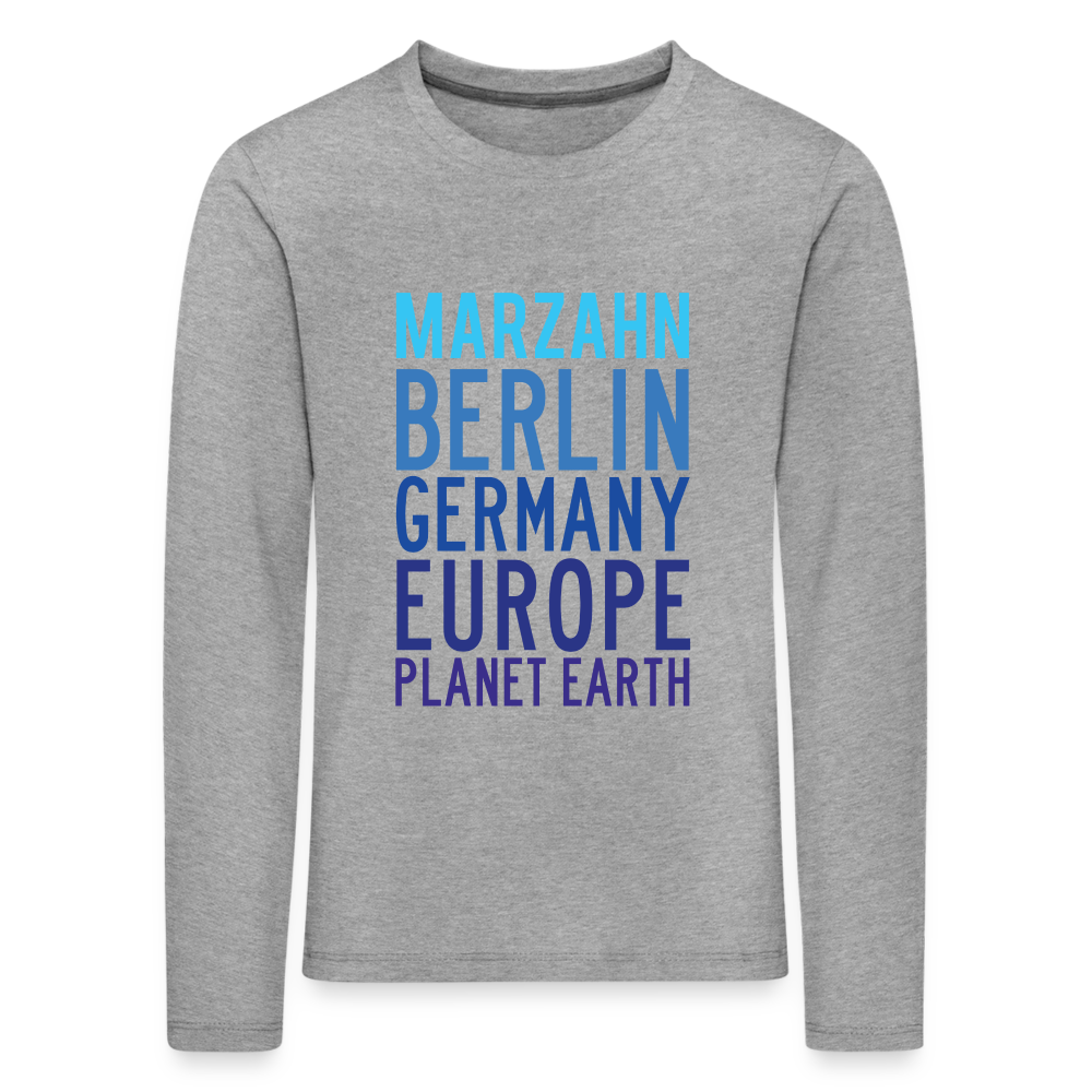Marzahn Planet Earth - Kinder Langarmshirt - Grau meliert
